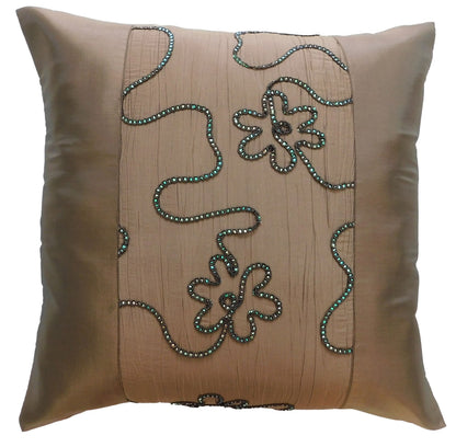 Kissen Kissenbezug Motiv Blumen Efeu verschiedene Farben 40x40cm/15.5x15.5in Thai Seide Sofa Bett Gartenstuhl