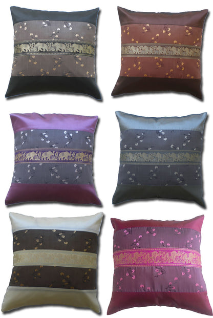 Kissen Kissenbezug Motiv Blumen Elefanten verschiedene Farben 40x40cm/15.5x15.5in Thai Seide Sofa Bett Gartenstuhl