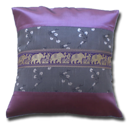 Kissen Kissenbezug Motiv Blumen Elefanten verschiedene Farben 40x40cm/15.5x15.5in Thai Seide Sofa Bett Gartenstuhl
