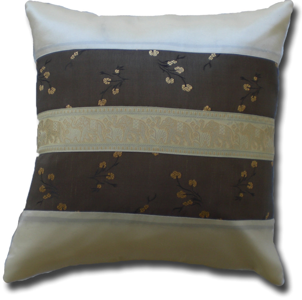 Kissen Kissenbezug Motiv Blumen Elefanten verschiedene Farben 40x40cm/15.5x15.5in Thai Seide Sofa Bett Gartenstuhl