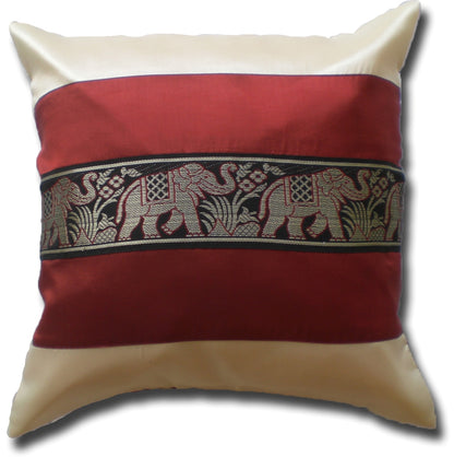 Kissen Kissenbezug Motiv Elefanten zweifarbig verschiedene Farben 40x40cm/15.5x15.5in Thai Seide Sofa Bett Gartenstuhl