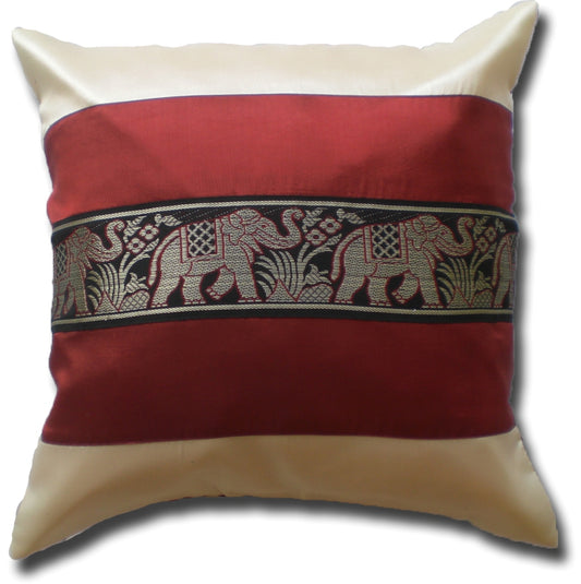 Kissen Kissenbezug Motiv Elefanten zweifarbig verschiedene Farben 40x40cm/15.5x15.5in Thai Seide Sofa Bett Gartenstuhl