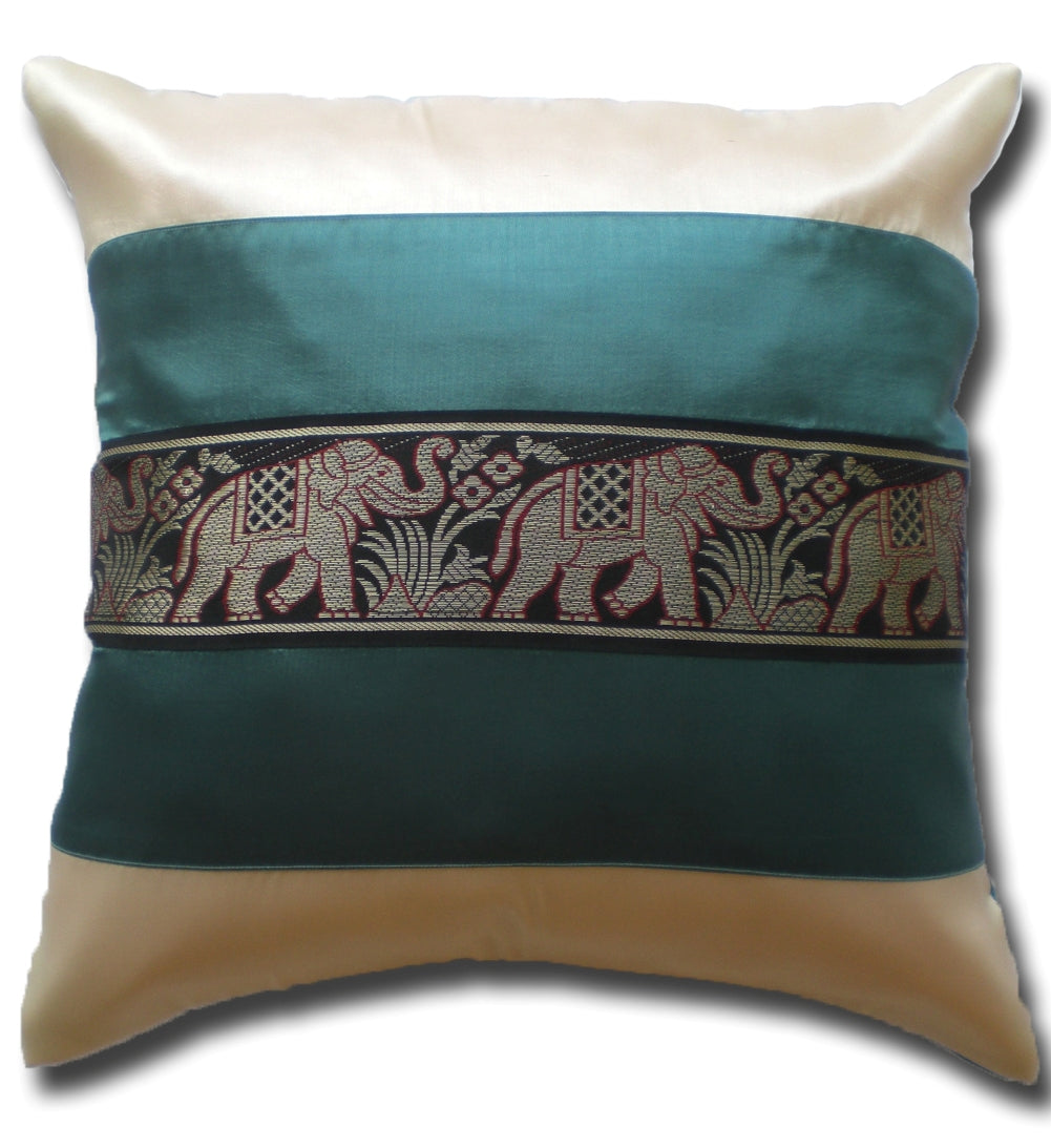 Kissen Kissenbezug Motiv Elefanten zweifarbig verschiedene Farben 40x40cm/15.5x15.5in Thai Seide Sofa Bett Gartenstuhl