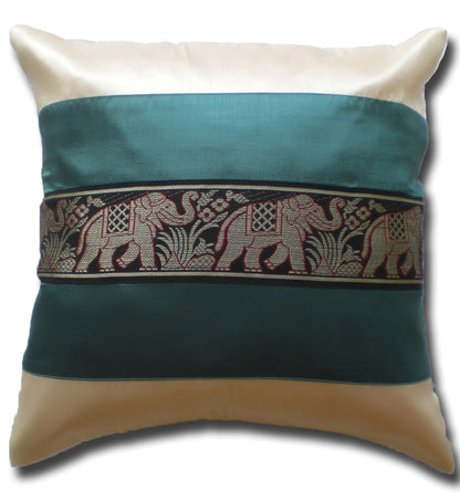 Kissen Kissenbezug Motiv Elefanten zweifarbig verschiedene Farben 40x40cm/15.5x15.5in Thai Seide Sofa Bett Gartenstuhl