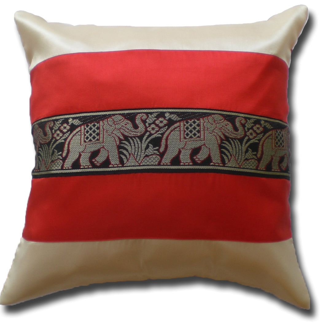 Kissen Kissenbezug Motiv Elefanten zweifarbig verschiedene Farben 40x40cm/15.5x15.5in Thai Seide Sofa Bett Gartenstuhl