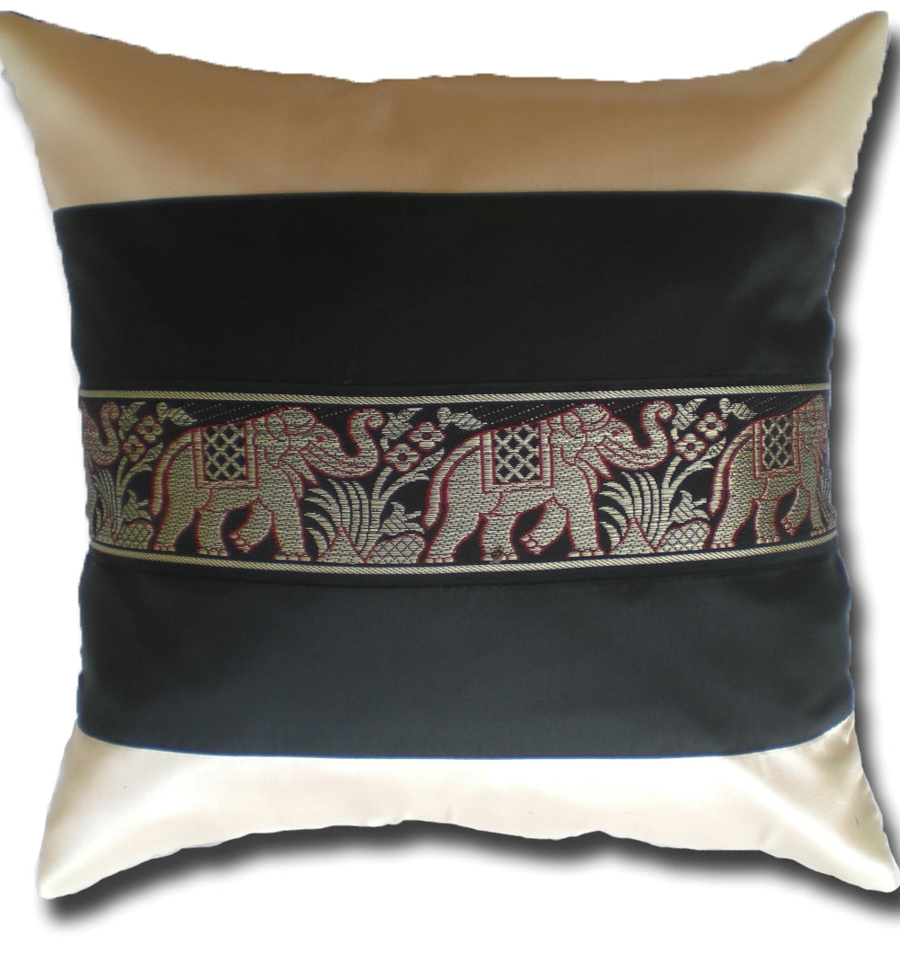 Kissen Kissenbezug Motiv Elefanten zweifarbig verschiedene Farben 40x40cm/15.5x15.5in Thai Seide Sofa Bett Gartenstuhl