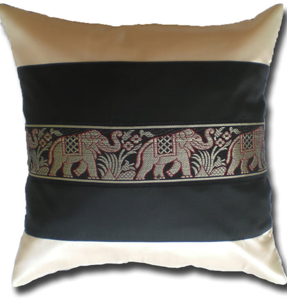 Kissen Kissenbezug Motiv Elefanten zweifarbig verschiedene Farben 40x40cm/15.5x15.5in Thai Seide Sofa Bett Gartenstuhl
