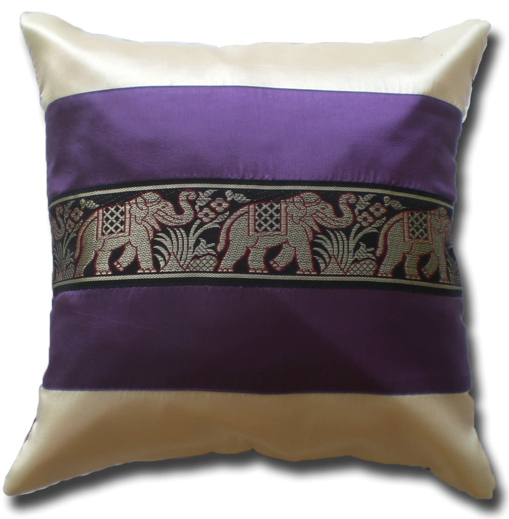 Kissen Kissenbezug Motiv Elefanten zweifarbig verschiedene Farben 40x40cm/15.5x15.5in Thai Seide Sofa Bett Gartenstuhl