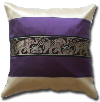 Kissen Kissenbezug Motiv Elefanten zweifarbig verschiedene Farben 40x40cm/15.5x15.5in Thai Seide Sofa Bett Gartenstuhl