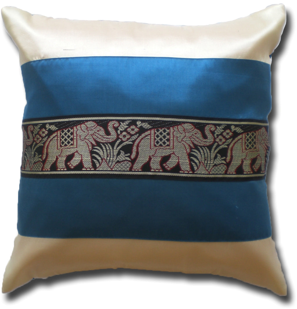 Kissen Kissenbezug Motiv Elefanten zweifarbig verschiedene Farben 40x40cm/15.5x15.5in Thai Seide Sofa Bett Gartenstuhl
