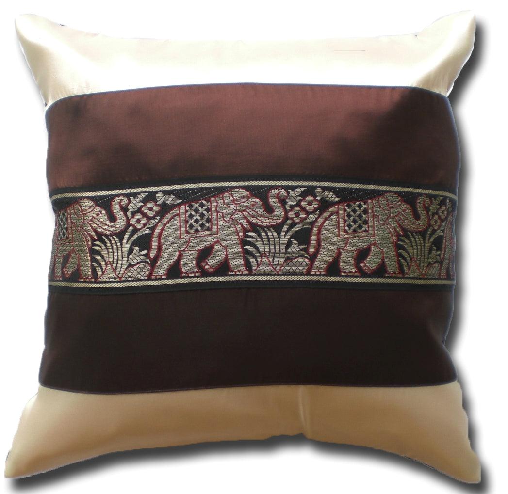 Kissen Kissenbezug Motiv Elefanten zweifarbig verschiedene Farben 40x40cm/15.5x15.5in Thai Seide Sofa Bett Gartenstuhl