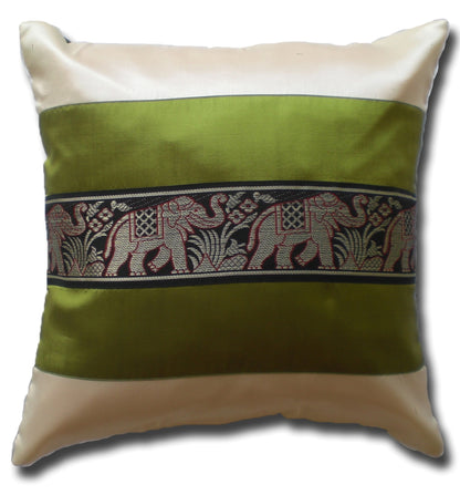 Kissen Kissenbezug Motiv Elefanten zweifarbig verschiedene Farben 40x40cm/15.5x15.5in Thai Seide Sofa Bett Gartenstuhl
