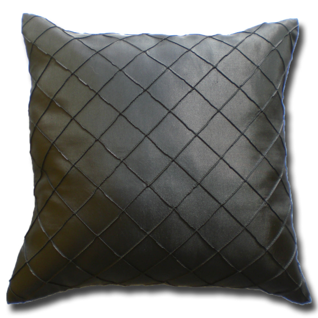 Kissen Kissenbezug Motiv kariert schwarz 40x40cm/15.5x15.5in Thai Seide Sofa Bett Gartenstuhl