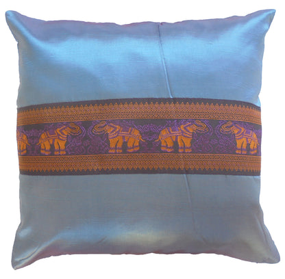 Kissen Kissenbezug Motiv Elefanten bunt verschiedene Farben 40x40cm Thai Seide Sofa Bett Gartenstuhl