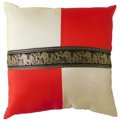 Kissen Kissenbezug Motiv Elefant kariert 40x40cm/15.5x15.5in verschiedene Farben Thai Seide Sofa Bett Gartenstuhl