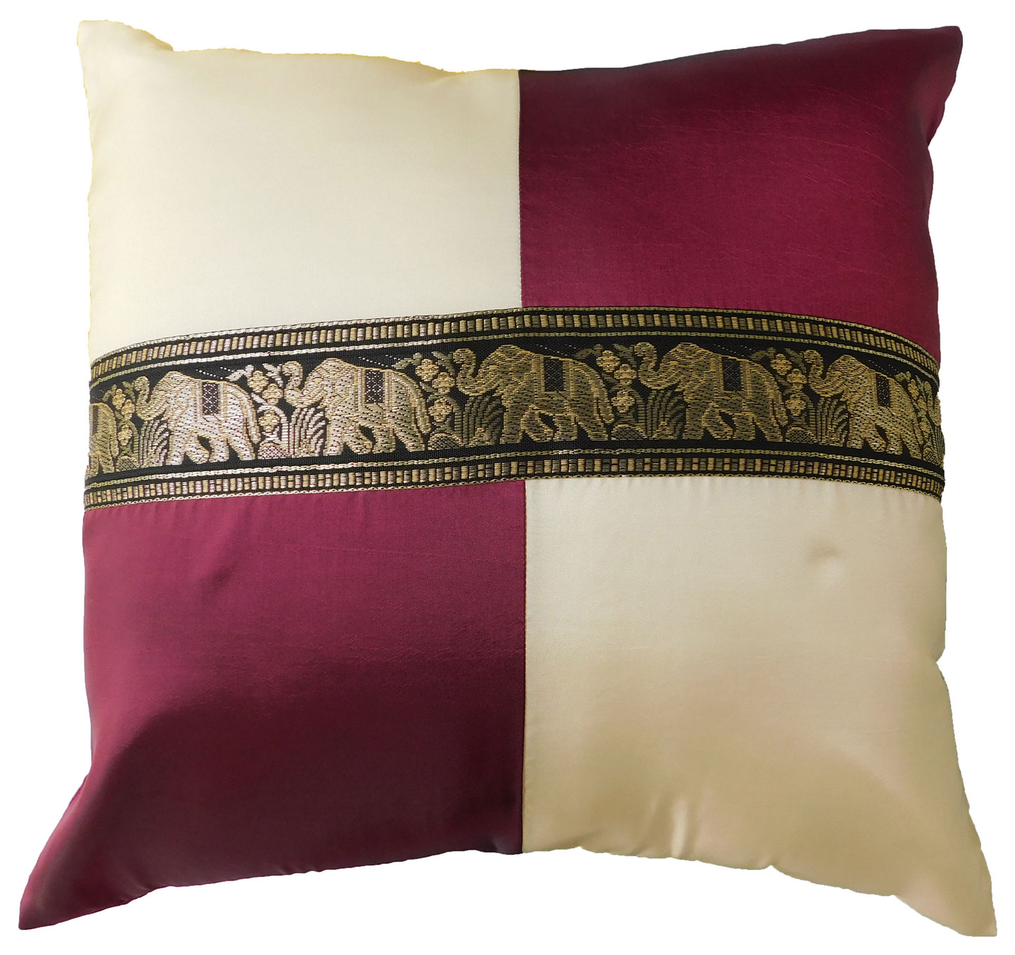 Kissen Kissenbezug Motiv Elefant kariert 40x40cm/15.5x15.5in verschiedene Farben Thai Seide Sofa Bett Gartenstuhl