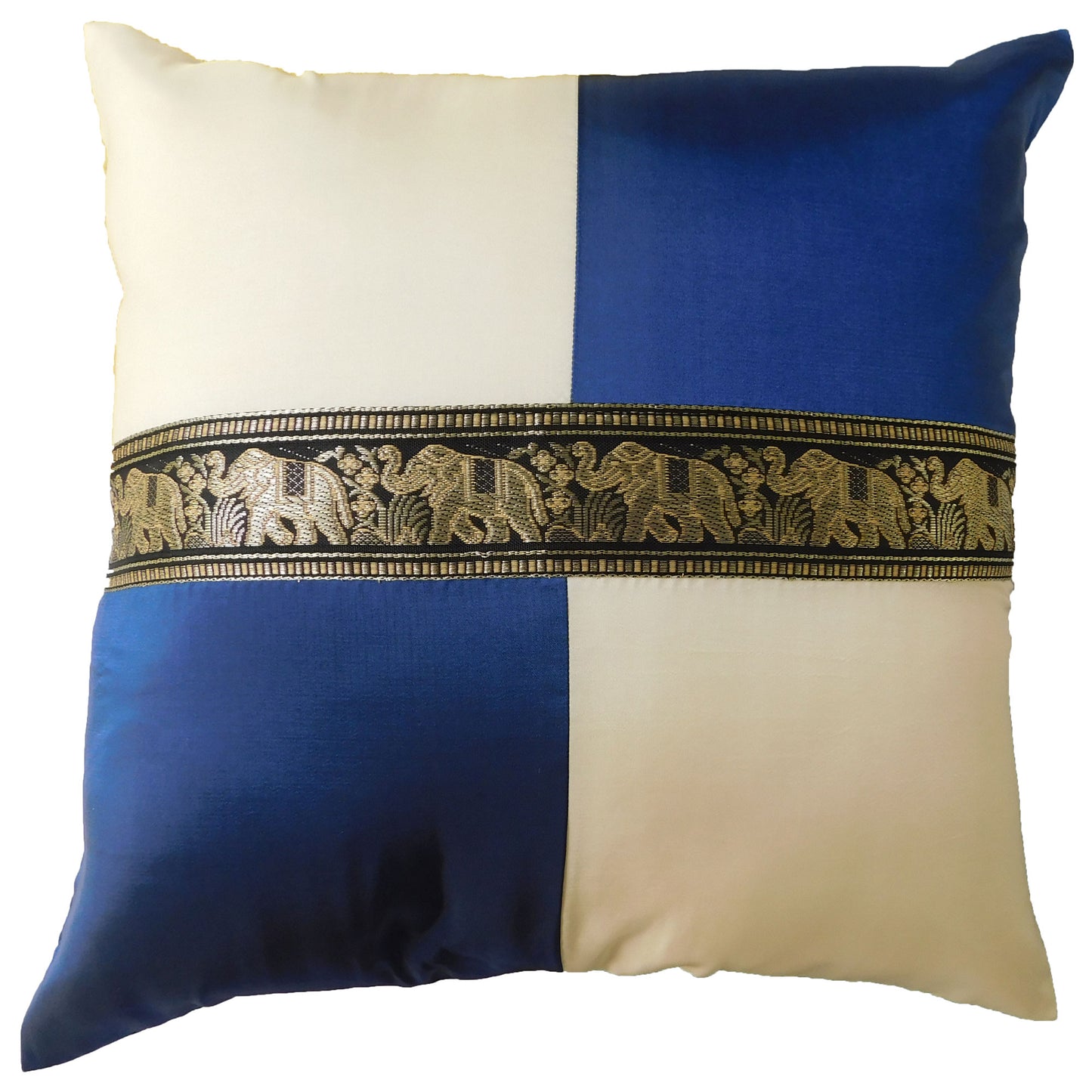 Kissen Kissenbezug Motiv Elefant kariert 40x40cm/15.5x15.5in verschiedene Farben Thai Seide Sofa Bett Gartenstuhl