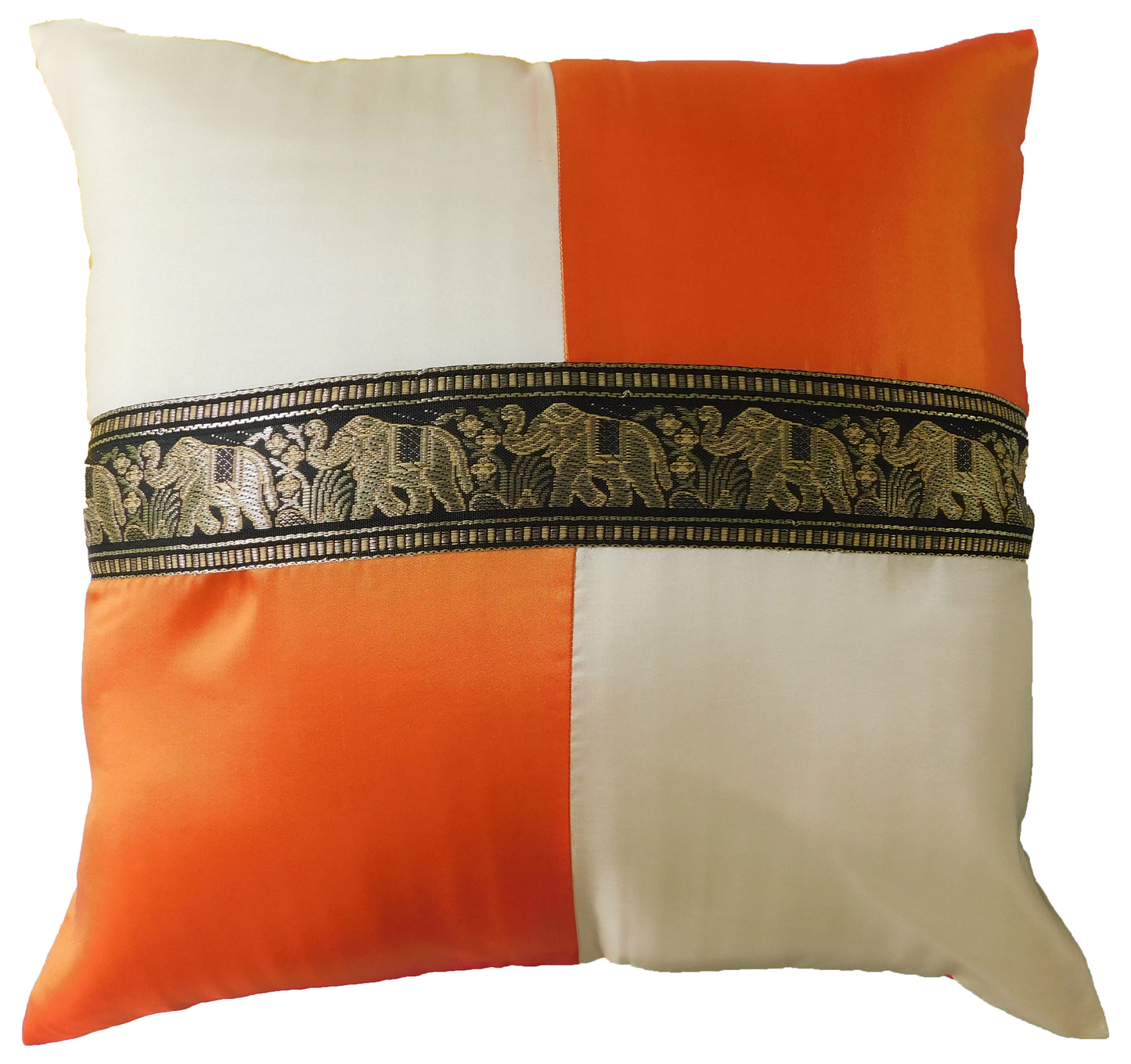 Kissen Kissenbezug Motiv Elefant kariert 40x40cm/15.5x15.5in verschiedene Farben Thai Seide Sofa Bett Gartenstuhl