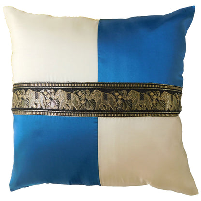 Kissen Kissenbezug Motiv Elefant kariert 40x40cm/15.5x15.5in verschiedene Farben Thai Seide Sofa Bett Gartenstuhl