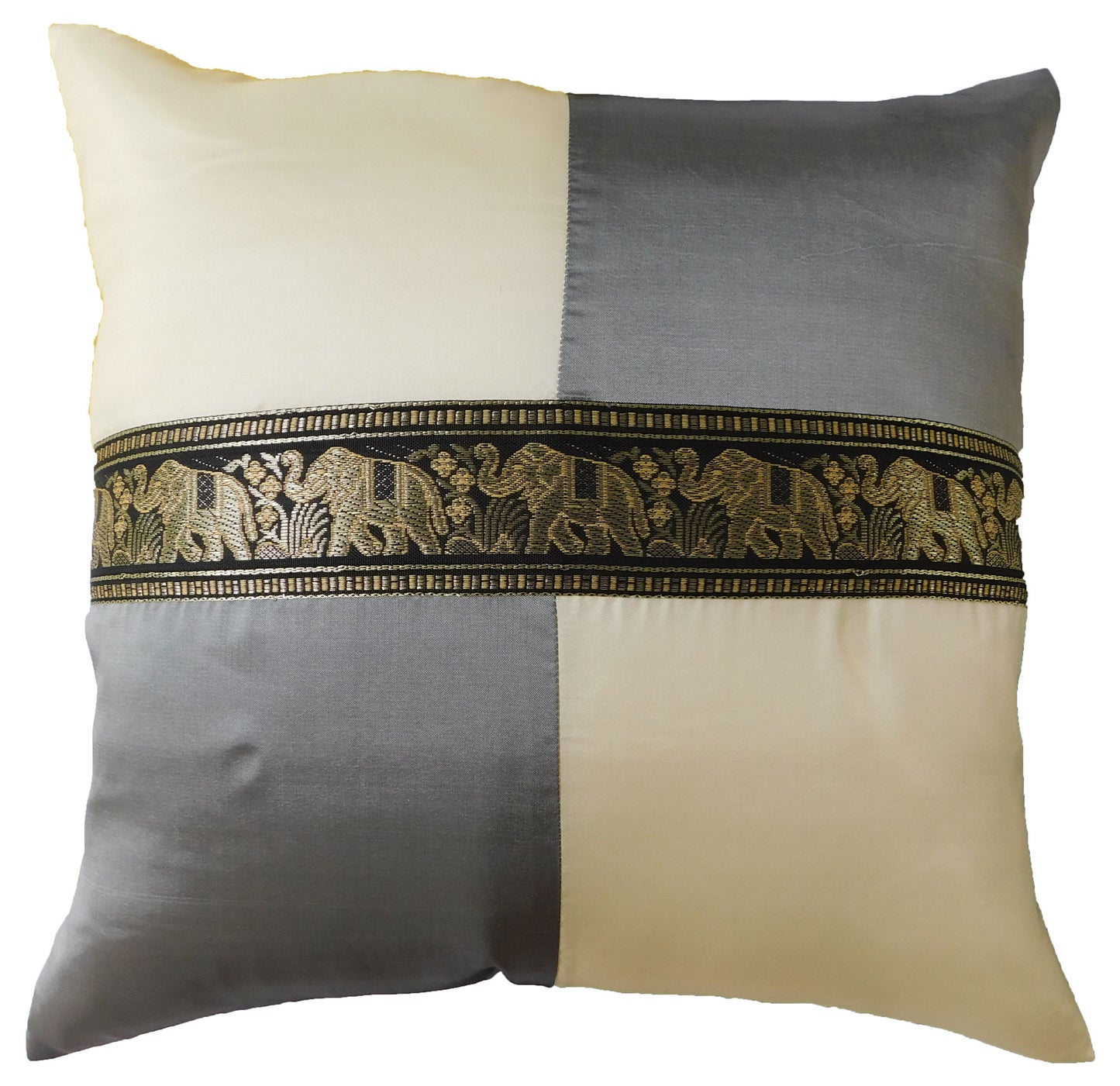 Kissen Kissenbezug Motiv Elefant kariert 40x40cm/15.5x15.5in verschiedene Farben Thai Seide Sofa Bett Gartenstuhl