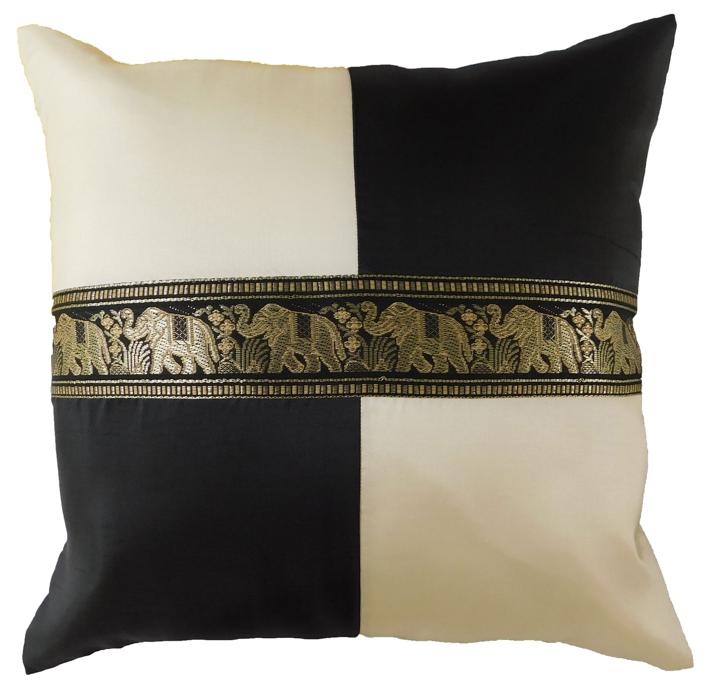 Kissen Kissenbezug Motiv Elefant kariert 40x40cm/15.5x15.5in verschiedene Farben Thai Seide Sofa Bett Gartenstuhl