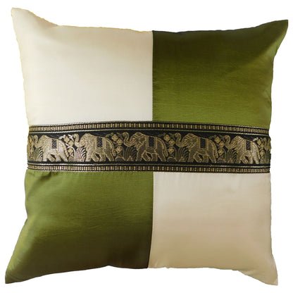 Kissen Kissenbezug Motiv Elefant kariert 40x40cm/15.5x15.5in verschiedene Farben Thai Seide Sofa Bett Gartenstuhl