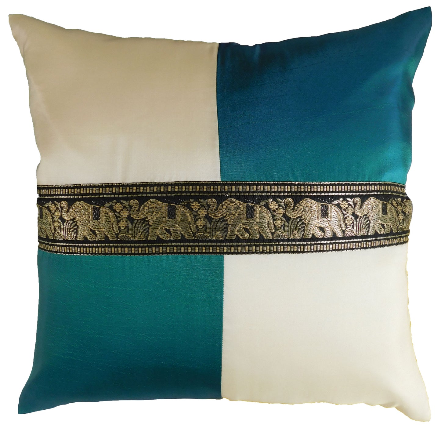 Kissen Kissenbezug Motiv Elefant kariert 40x40cm/15.5x15.5in verschiedene Farben Thai Seide Sofa Bett Gartenstuhl