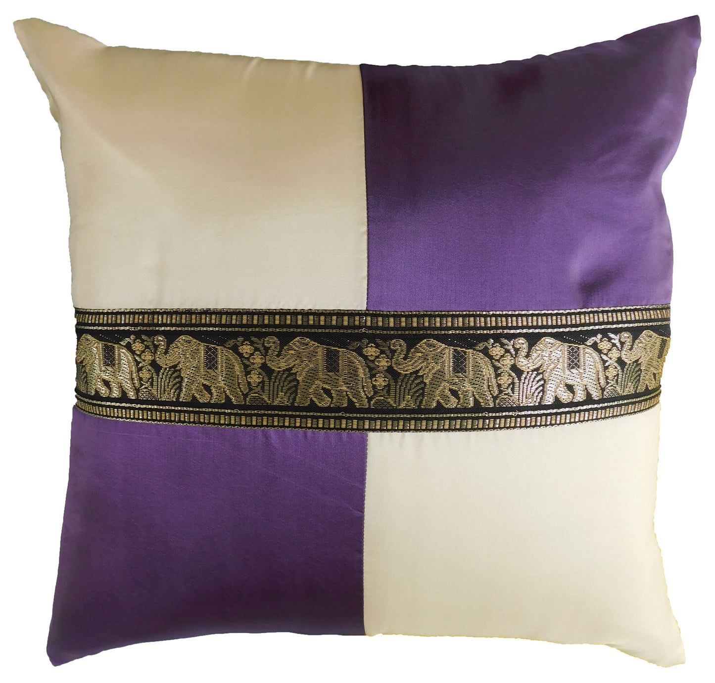 Kissen Kissenbezug Motiv Elefant kariert 40x40cm/15.5x15.5in verschiedene Farben Thai Seide Sofa Bett Gartenstuhl
