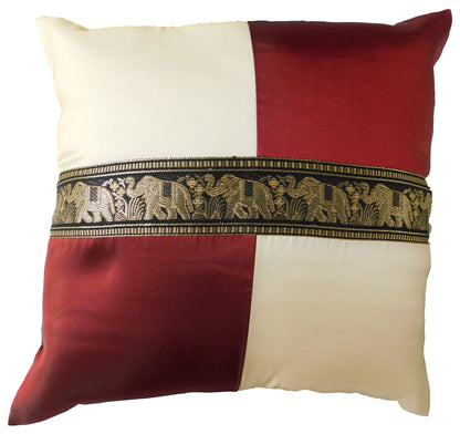 Kissen Kissenbezug Motiv Elefant kariert 40x40cm/15.5x15.5in verschiedene Farben Thai Seide Sofa Bett Gartenstuhl