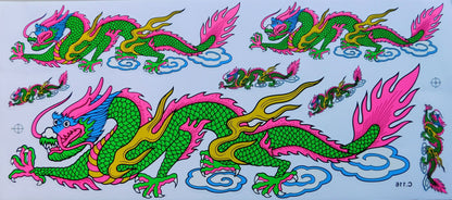 2 x Drache grün extra big Sticker Aufkleber Folie 1 Blatt 530 mm x 230 mm wetterfest Motorrad Roller Skateboard Auto Tuning selbstklebend LS003+4
