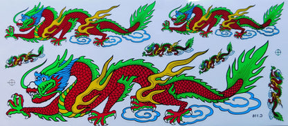 2 x Drache rot extra big Sticker Aufkleber Folie 1 Blatt 530 mm x 230 mm wetterfest Motorrad Roller Skateboard Auto Tuning selbstklebend LS005+6