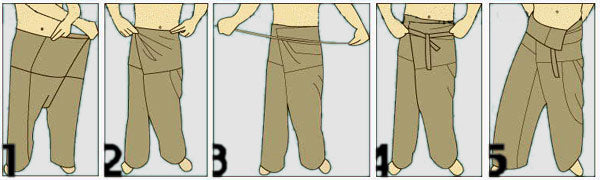 RESTPOSTEN Fischerhosen viele Farben Moderne Unisex Thai Fisherman Pants festen Stoff Hosen Yoga Massage