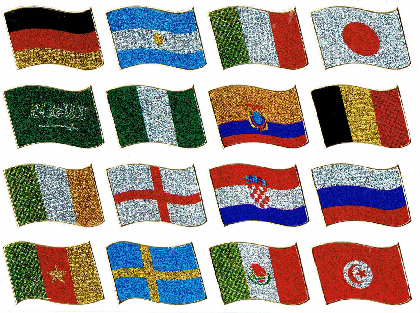 Drapeaux Europe autocollant autocollant métallisé paillettes effet écoliers artisanat maternelle 1 feuille 041