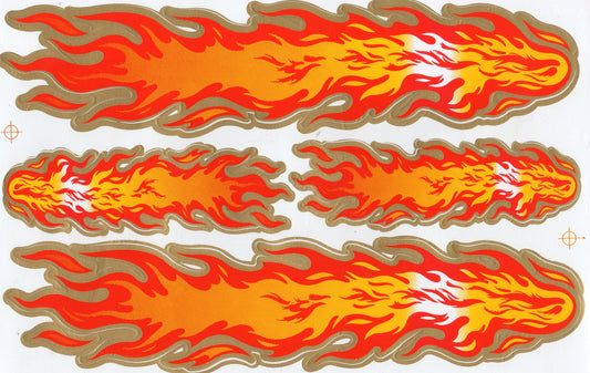Flammen Feuer orange Aufkleber Sticker Motorrad Roller Skateboard Auto Tuning Modellbau selbstklebend 057