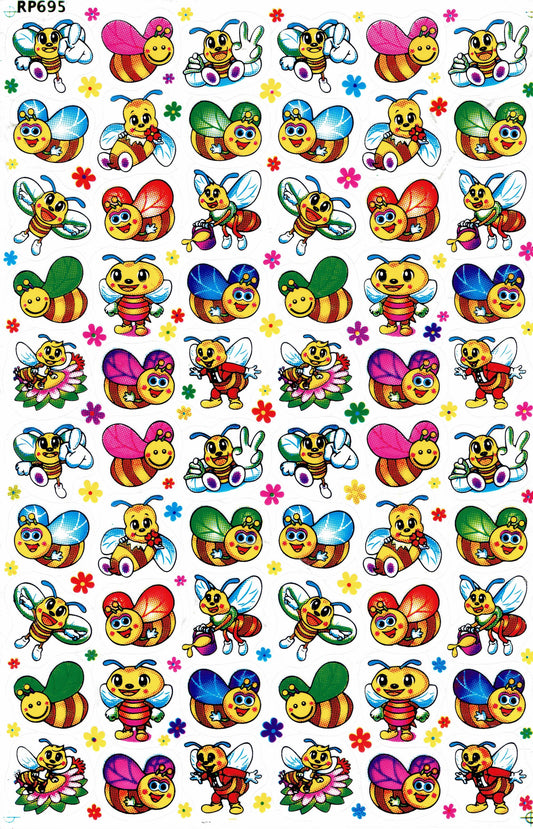 Bienen Hummel Wespe Biene Insekten Tiere Aufkleber Sticker für Kinder Basteln Kindergarten Geburtstag 1 Bogen 072