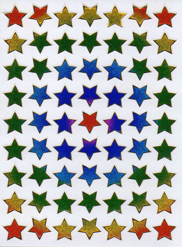 Sterne Stern bunt Aufkleber Sticker metallic Glitzer Effekt für Kinder Basteln Kindergarten Geburtstag 1 Bogen 085