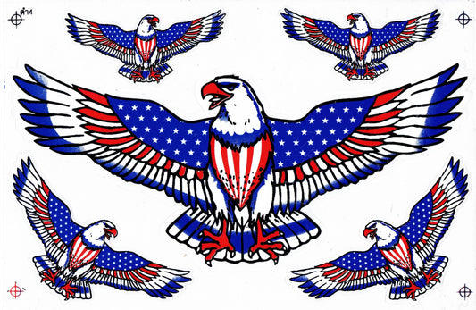 USA Adler Kopf Schwingen Flügel Aufkleber Sticker Motorrad Roller Skateboard Auto Tuning Modellbau selbstklebend 097