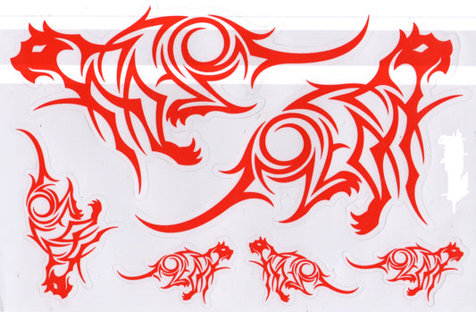 hund Flammen Feuer rot Aufkleber Sticker Motorrad Roller Skateboard Auto Tuning Modellbau selbstklebend 109