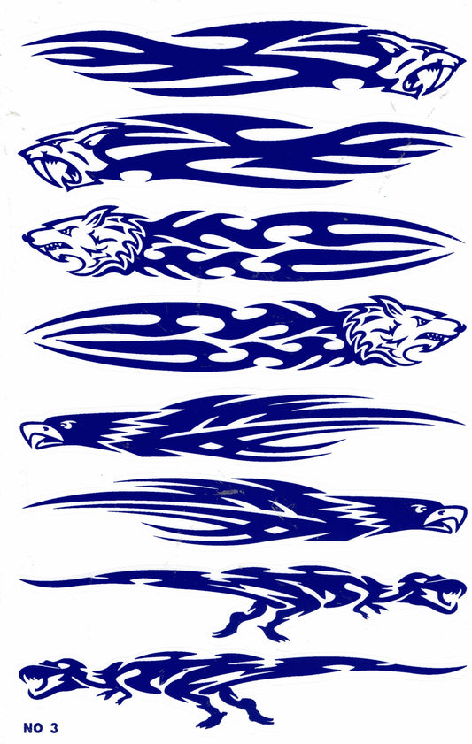 Flammen Feuer blau Aufkleber Sticker Motorrad Roller Skateboard Auto Tuning Modellbau selbstklebend 120
