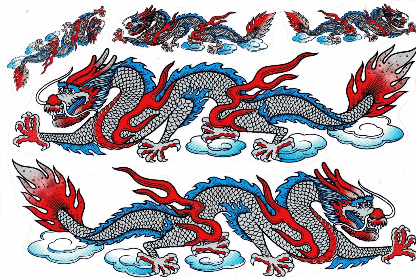 Dragon snake silver sticker motorcycle scooter skateboard car tuning self-adhesive 120