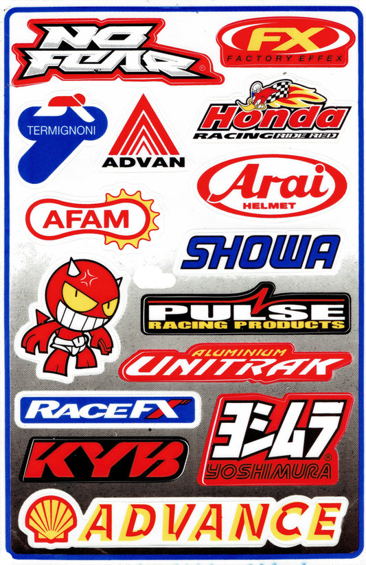 Sponsor Sponsoren Logo Aufkleber Motorrad Fahrrad Skateboard Auto Tuning selbstklebend 132