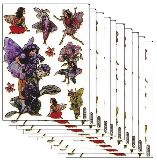 10ER Vorteilsangebot Elfe Fee Märchen Aufkleber Sticker metallic Glitzer Effekt für Kinder Basteln Kindergarten Geburtstag 10 Bogen 139