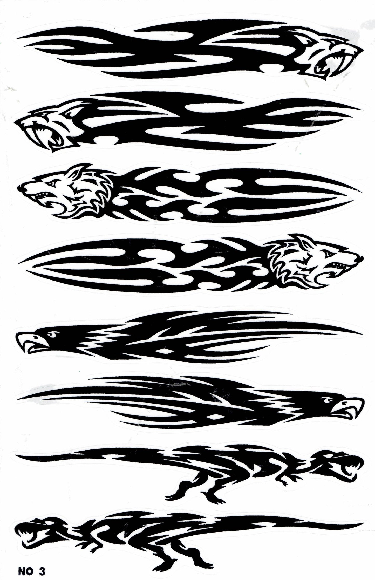 Flammen Feuer schwarz Aufkleber Sticker Motorrad Roller Skateboard Auto Tuning Modellbau selbstklebend 139