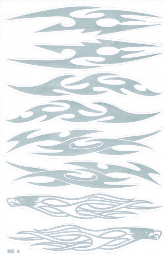 Flammen Feuer grau Aufkleber Sticker Motorrad Roller Skateboard Auto Tuning Modellbau selbstklebend 151