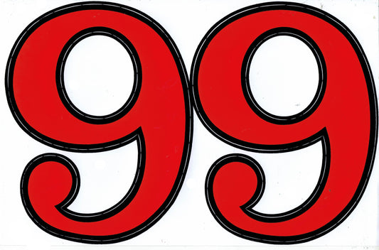 Grosse Nummer 6/9 rot 165 mm hoch Aufkleber Sticker Motorrad Roller Skateboard Auto Tuning Modellbau selbstklebend 159