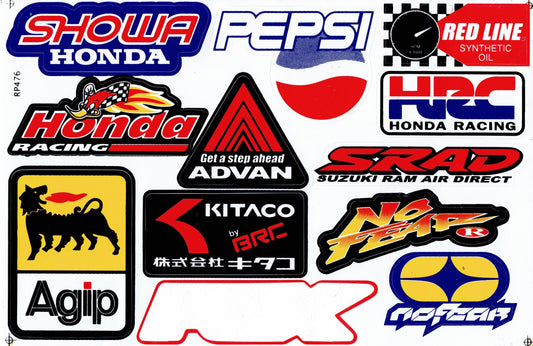 Sponsor Sponsoren Logo Aufkleber Sticker Motorrad Roller Skateboard Auto Tuning selbstklebend 187