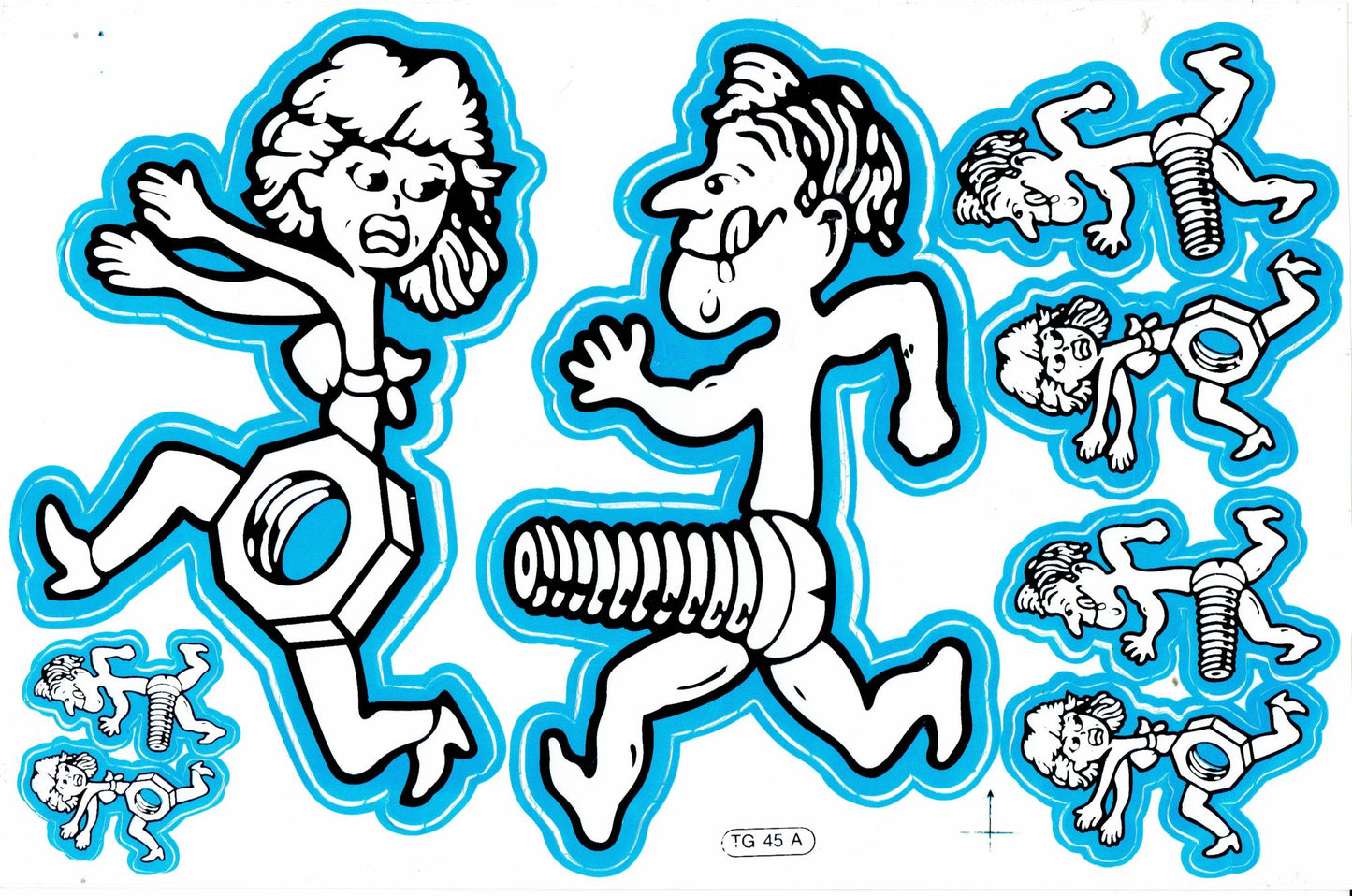 Schraube Mutter Sexy Aufkleber Sticker Motorrad Roller Skateboard Auto Tuning Modellbau selbstklebend 188