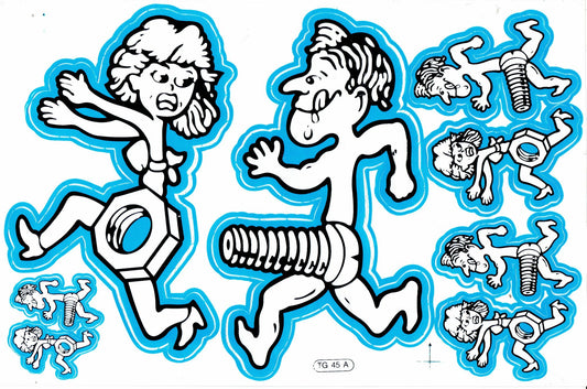 Schraube Mutter Sexy Aufkleber Sticker Motorrad Roller Skateboard Auto Tuning Modellbau selbstklebend 188