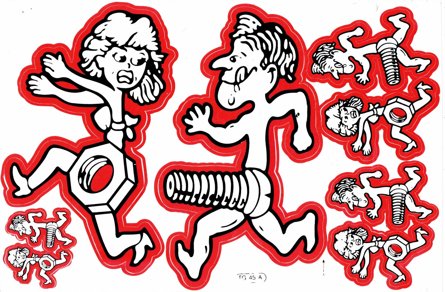 Schraube Mutter Sexy Aufkleber Sticker Motorrad Roller Skateboard Auto Tuning Modellbau selbstklebend 191