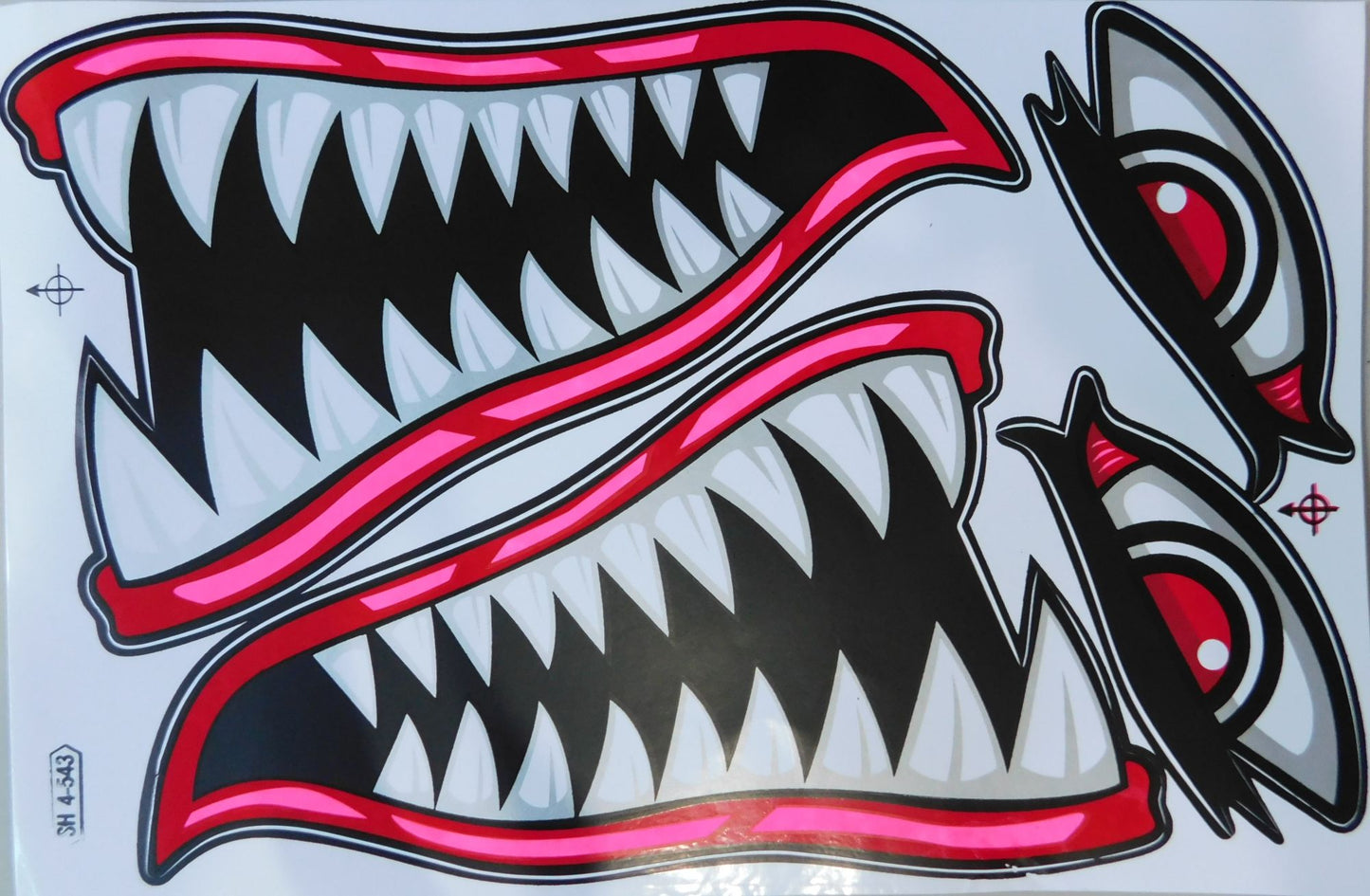 Hai Maul Rachen Schlund Zähne Aufkleber Sticker Motorrad Roller Skateboard Auto Tuning Modellbau selbstklebend 196